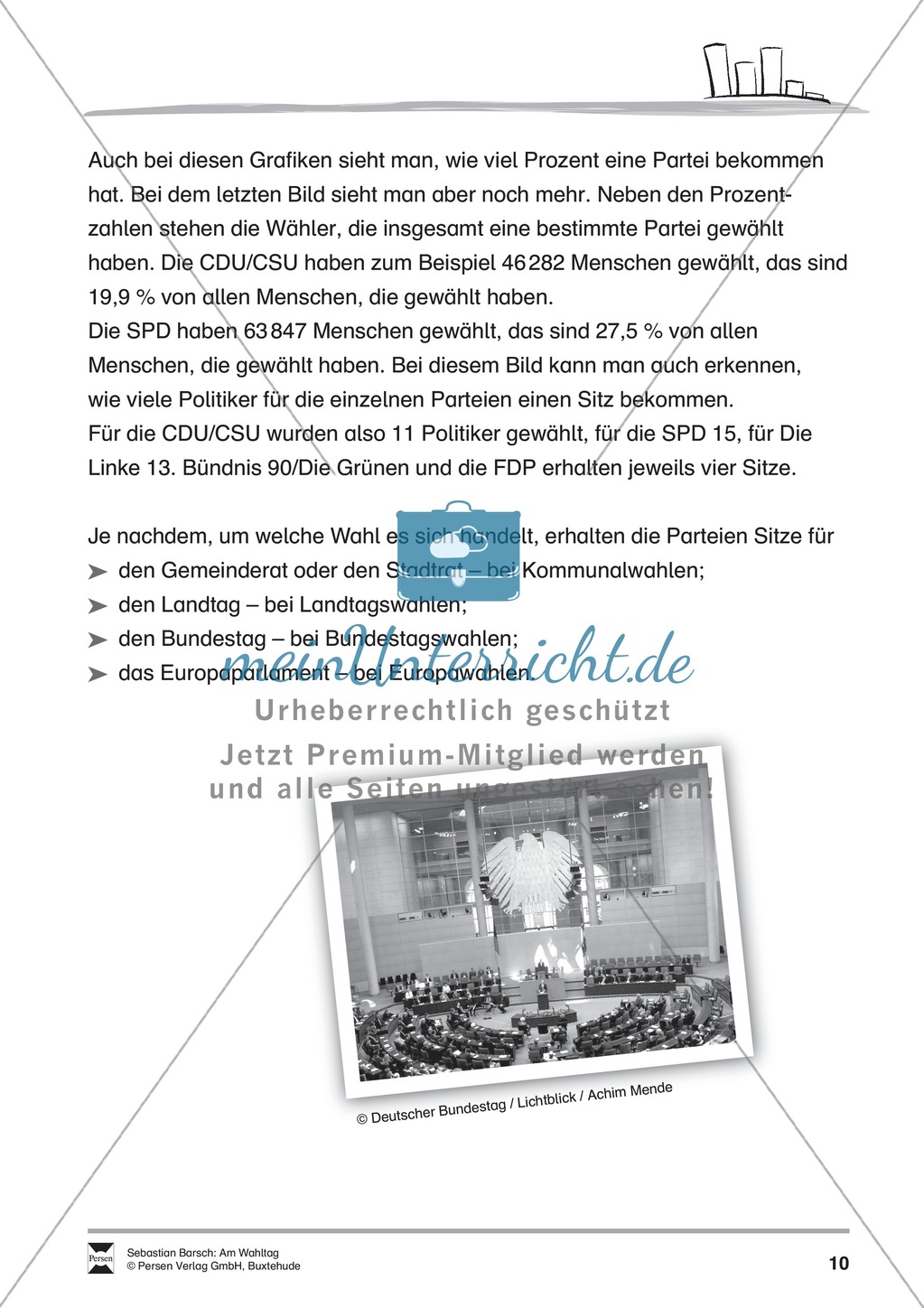 Wahlen - Am Wahltag: Infotext und Abeitsblätter Preview 10