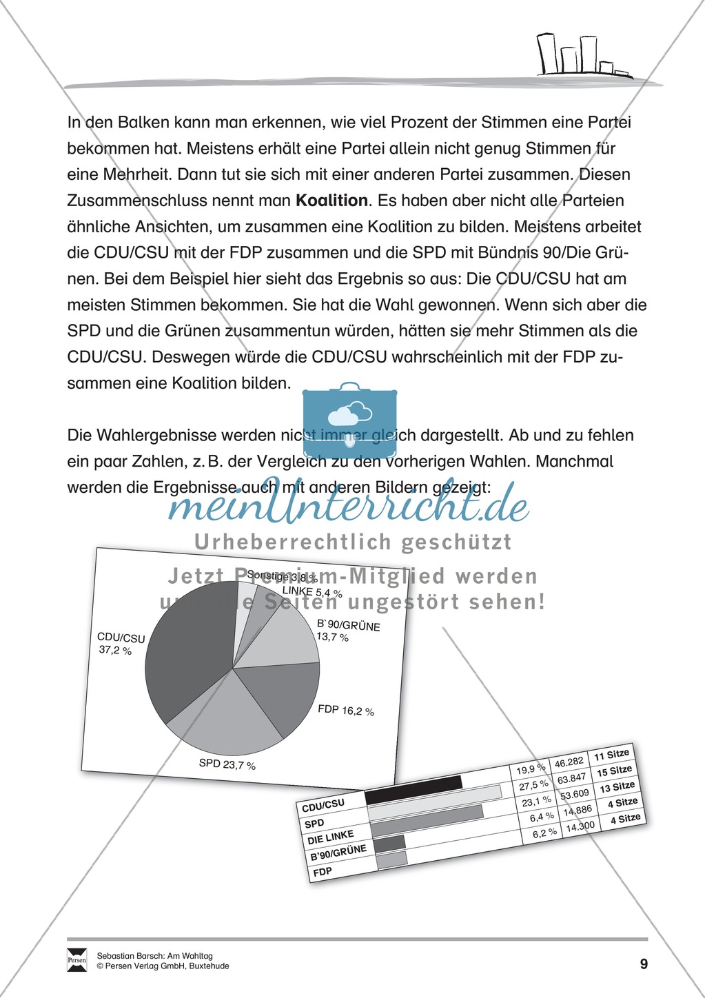Wahlen - Am Wahltag: Infotext und Abeitsblätter Preview 9