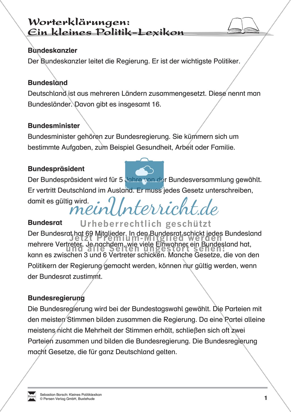 Kleines Politiklexikon: Von