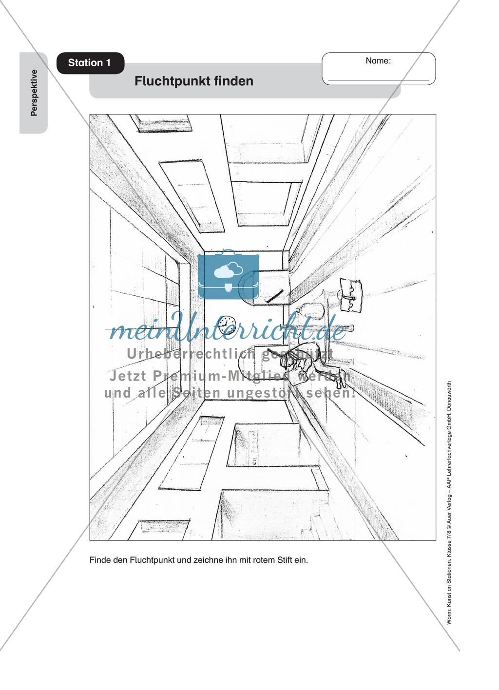 Perspektive: Fluchtpunkt finden. Arbeitsmaterial Preview 1
