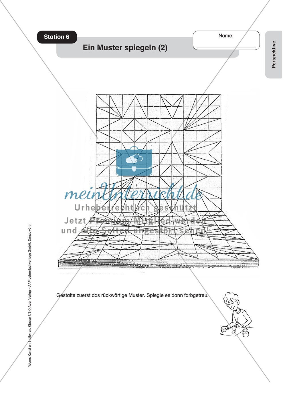Perspektive: Ein Muster spiegeln. Arbeitsmaterial Preview 2
