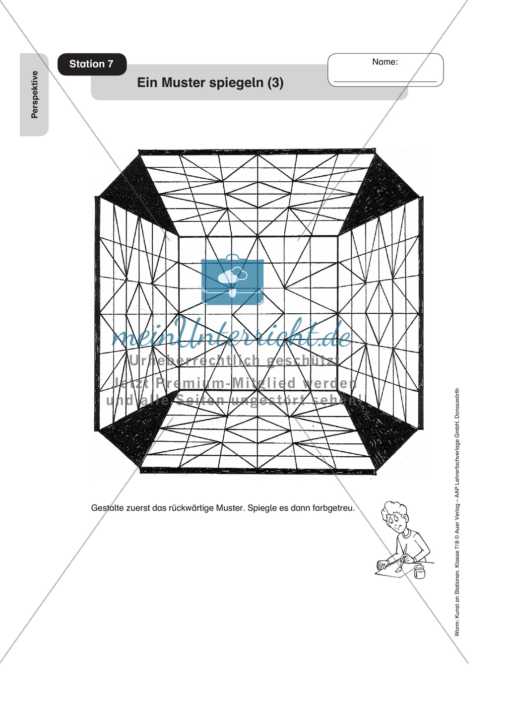 Perspektive: Ein Muster spiegeln. Arbeitsmaterial Preview 3