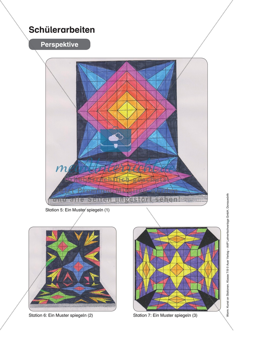 Perspektive: Ein Muster spiegeln. Arbeitsmaterial Preview 4