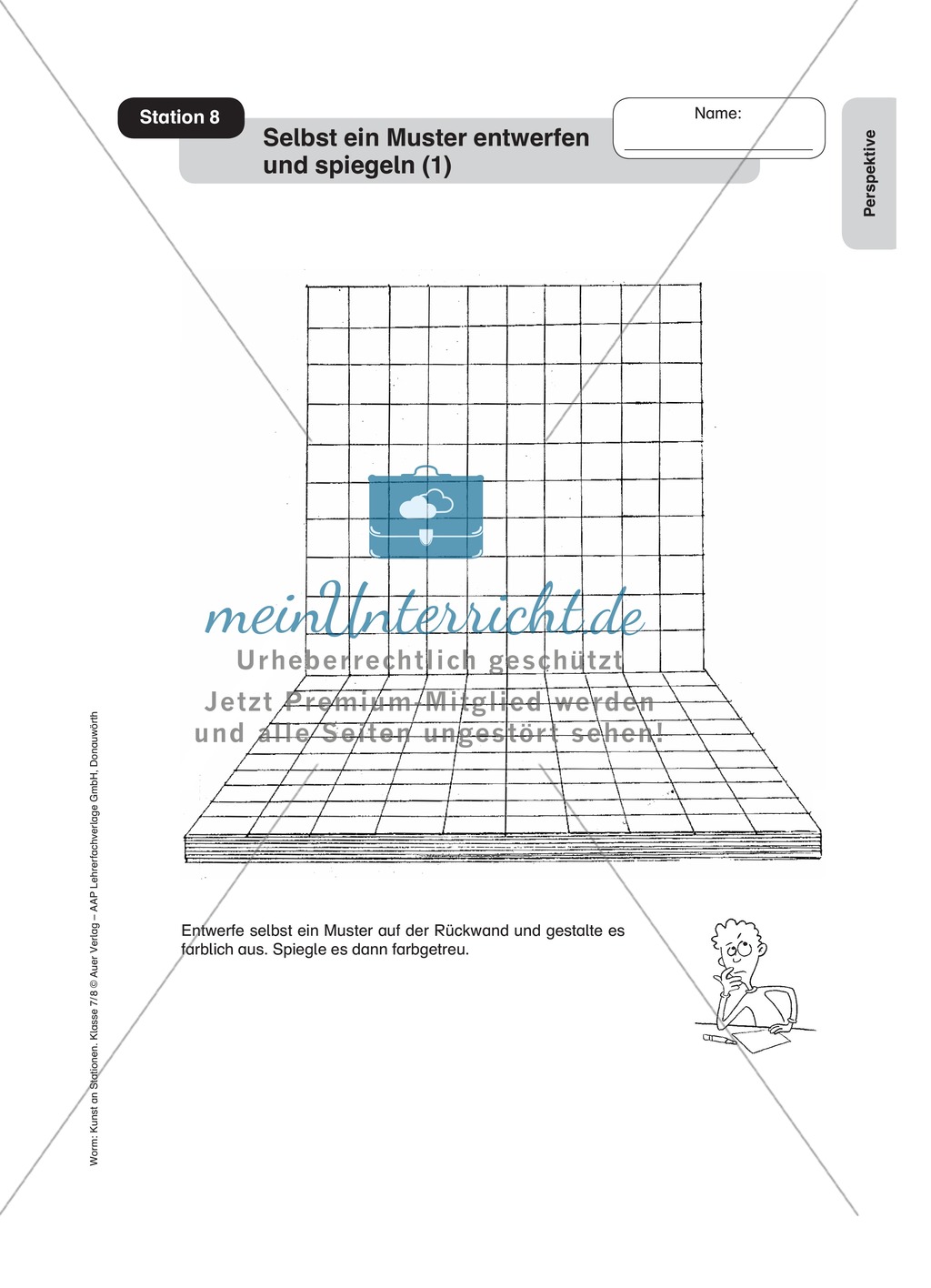 Perspektive: Selbst ein Muster entwerfen und spiegeln. Arbeitsmaterial Preview 1