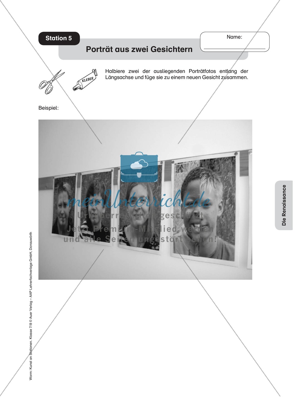 Renaissance: Porträt aus zwei Gesichtern. Arbeitsmaterial Preview 1