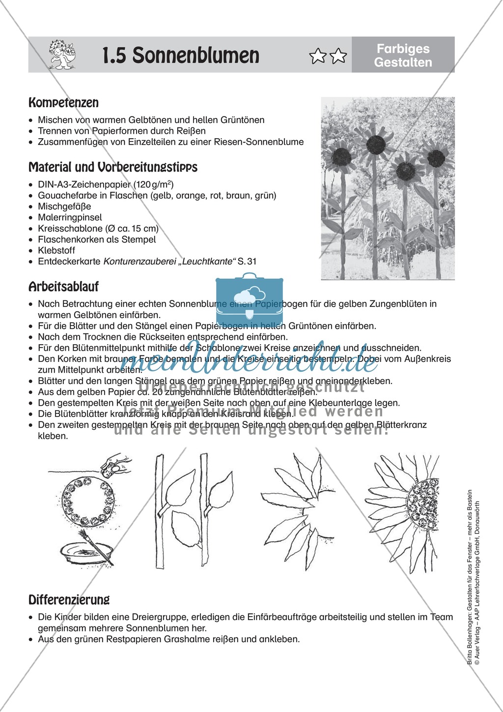 Gestalten mit Papier: Sonnenblumen Preview 4