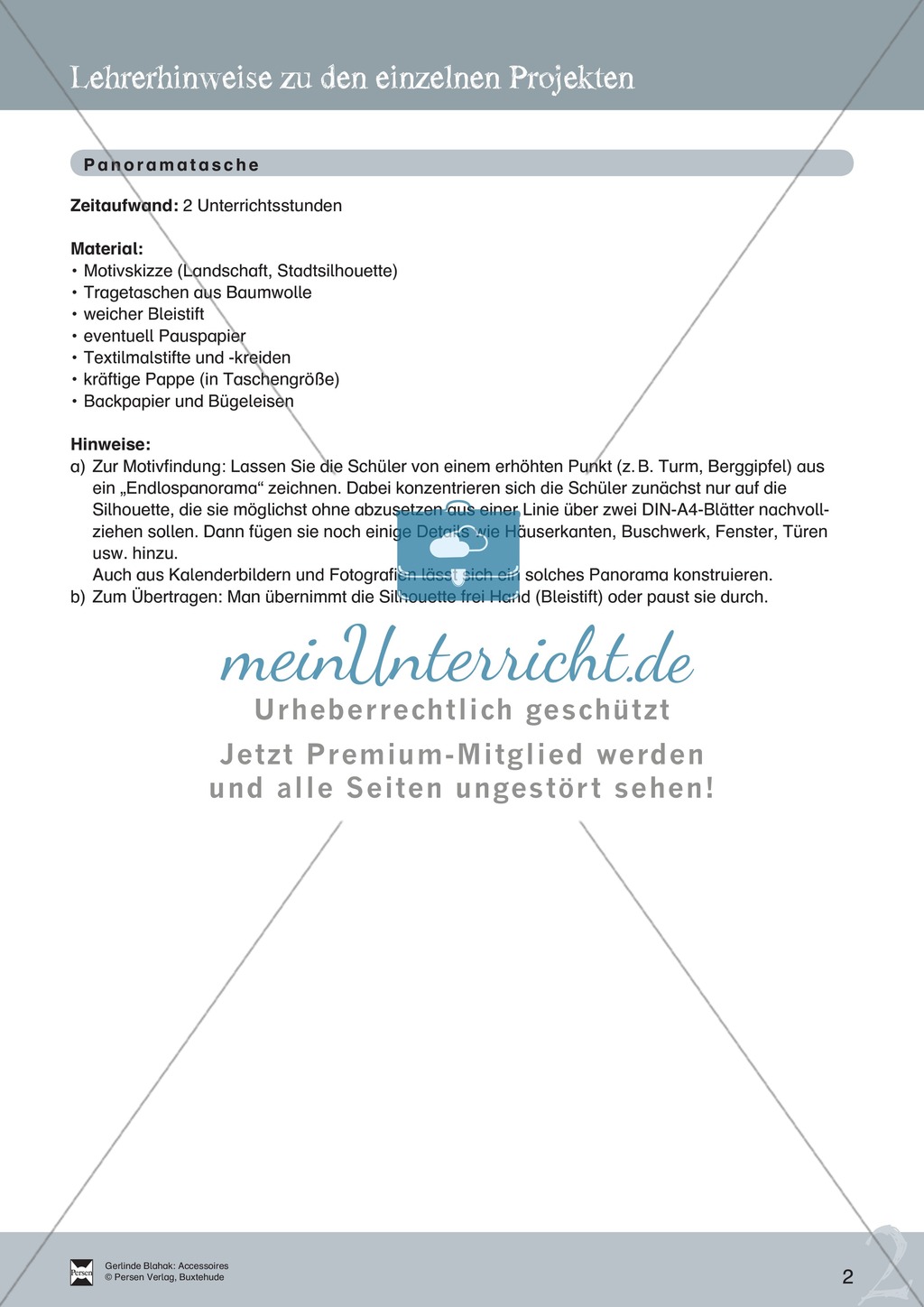 Accessoires: Panoramataschen gestalten + Lehrerhinweise Preview 1
