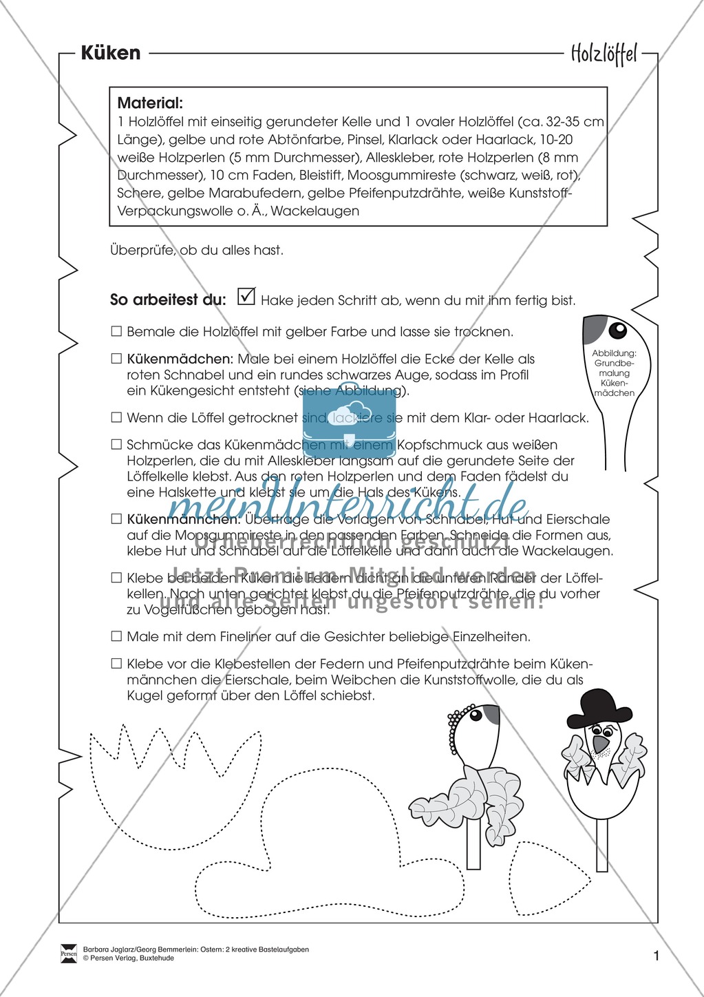 Küken aus Holzlöffeln Preview 1