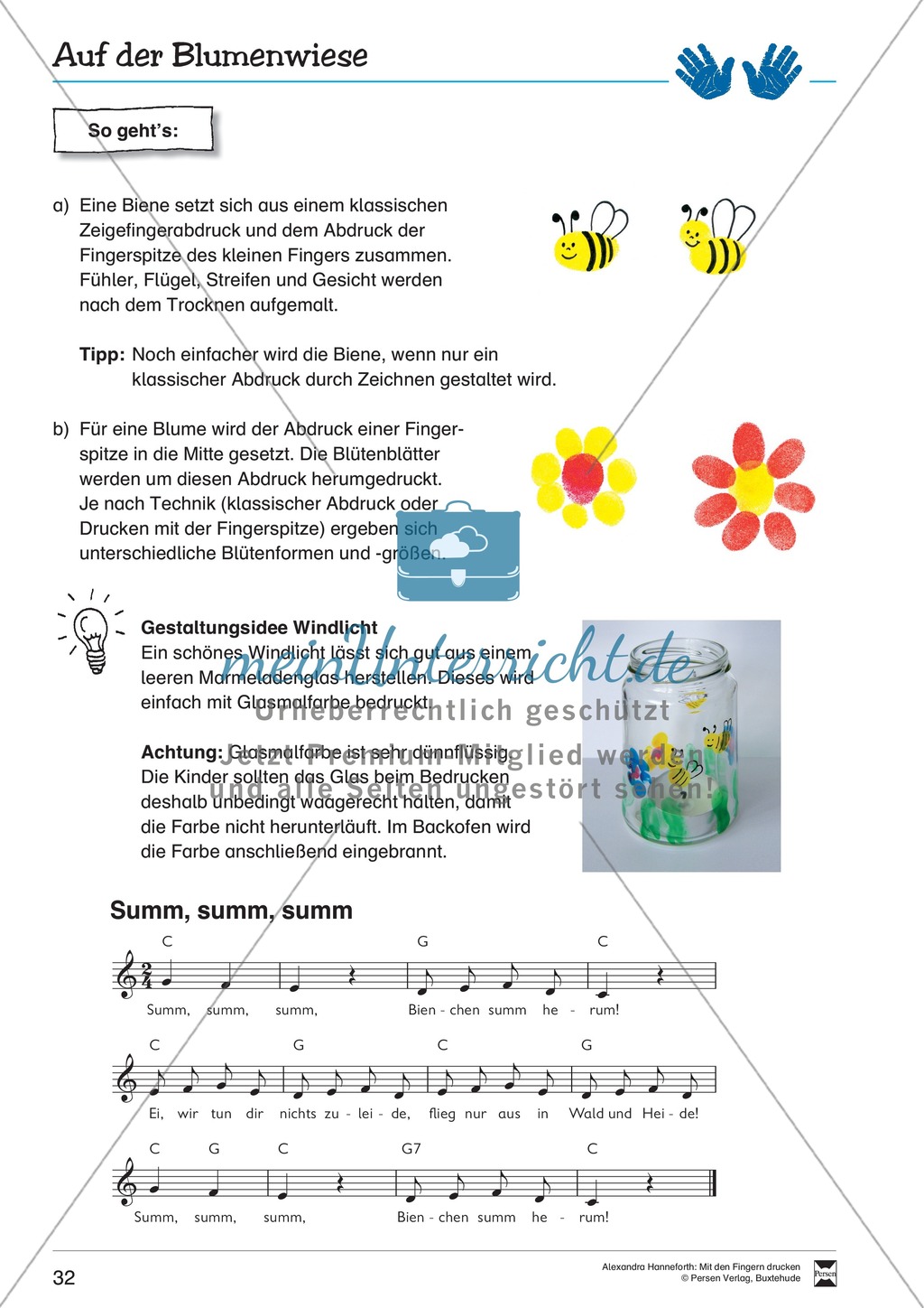 Blumen mit Fingerdruck gestalten + Anleitung für ein Windlicht Preview 1
