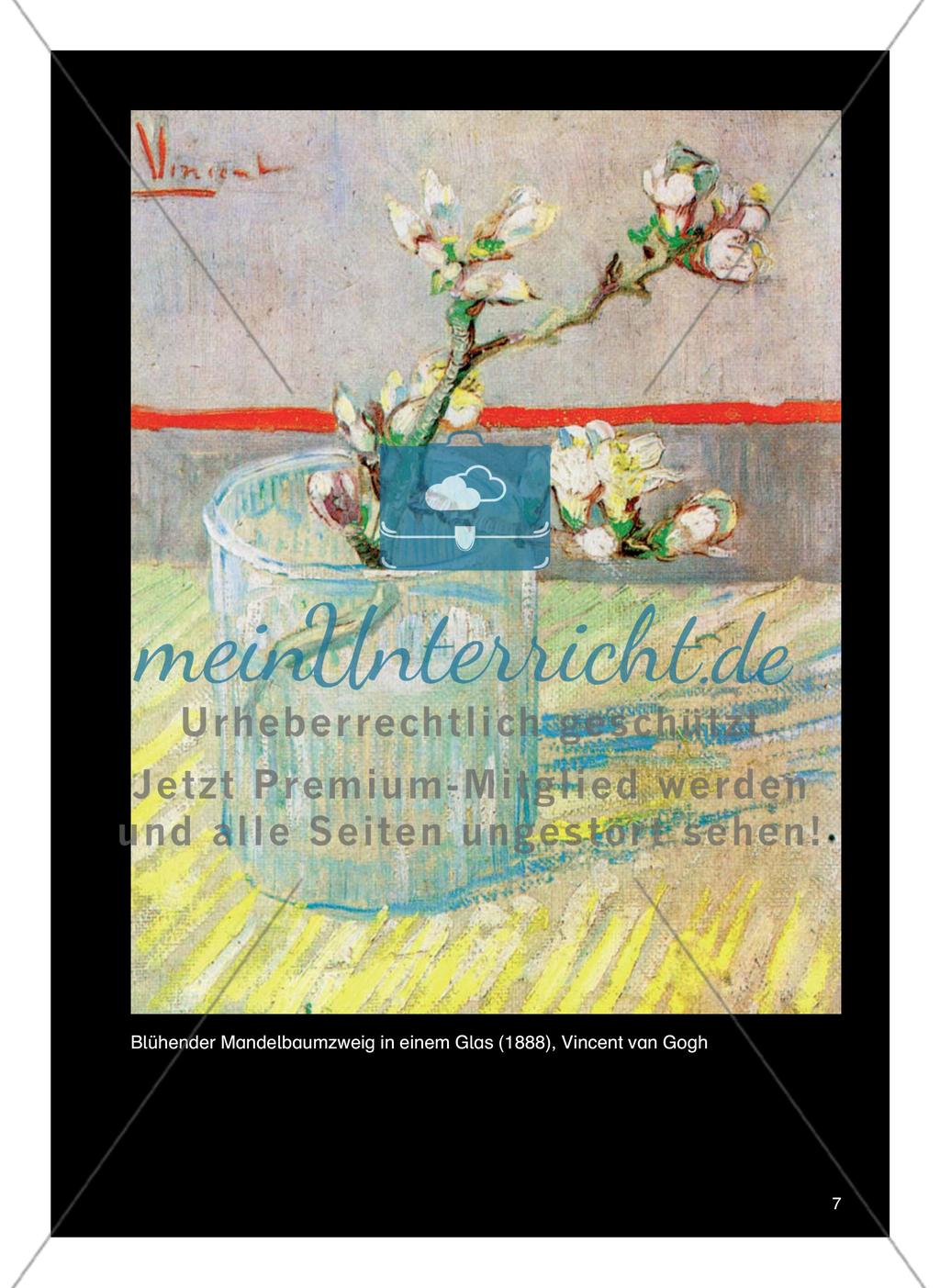 Blühender Mandelbaumzweig in einem Glas von Vincent van Gogh Preview 1