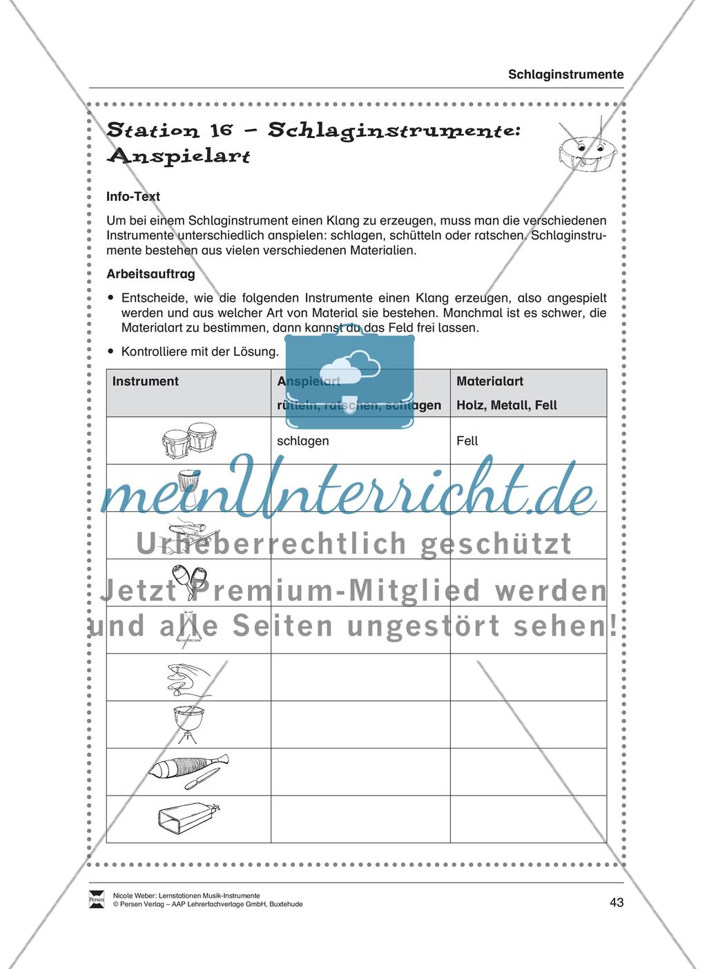 Station 16: Schlaginstrumente: Anspielart Preview 1