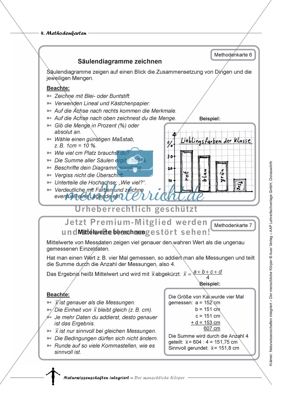 Methodenkarten: Prinzipskizze, Diagramme, Tabellen, Versuchsprotokolle, Vorträge Preview 4