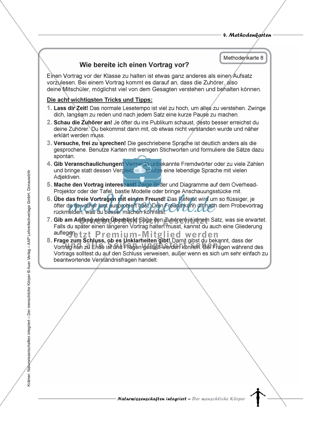 Methodenkarten: Prinzipskizze, Diagramme, Tabellen, Versuchsprotokolle, Vorträge Preview 5