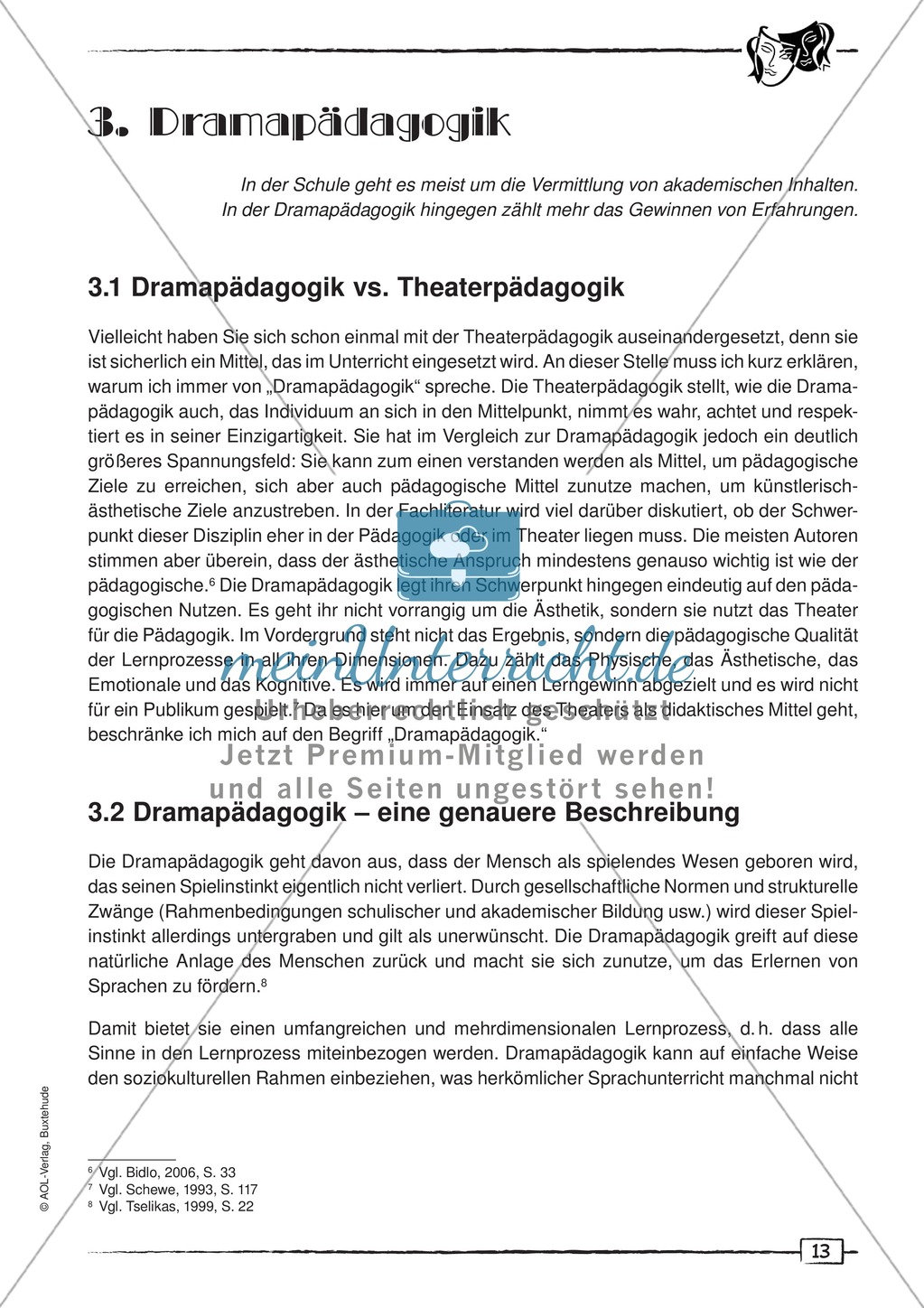Dramapädagogik: Unterschied zur Theaterpädagogik, drei Phasen des Pädagogikunterrichts, Kompetezen Preview 1