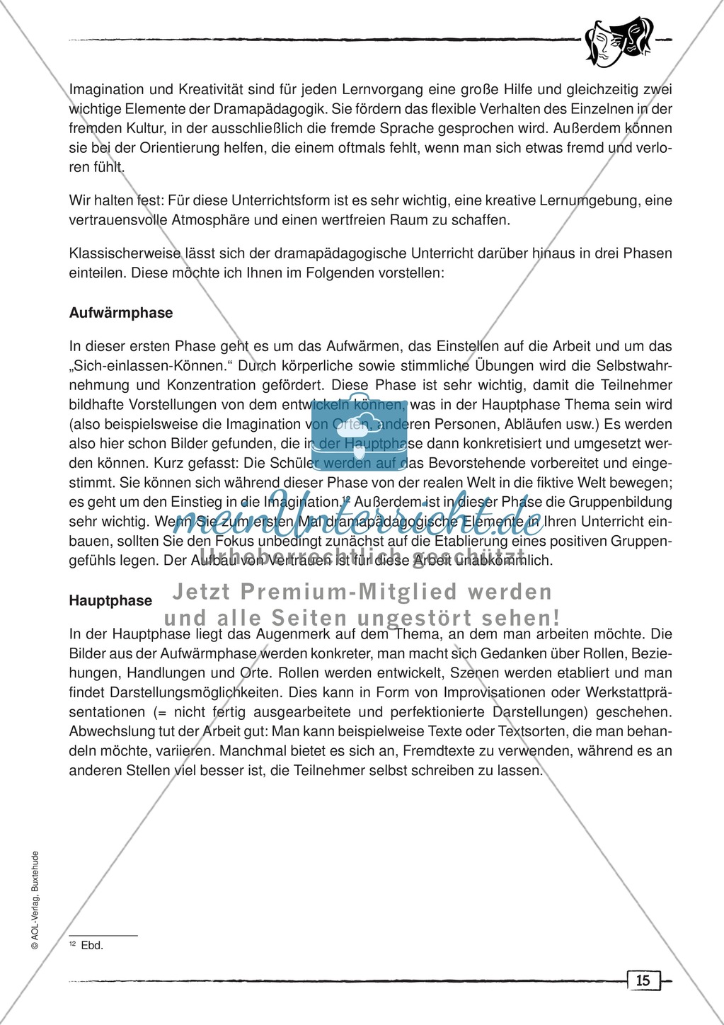 Dramapädagogik: Unterschied zur Theaterpädagogik, drei Phasen des Pädagogikunterrichts, Kompetezen Preview 3
