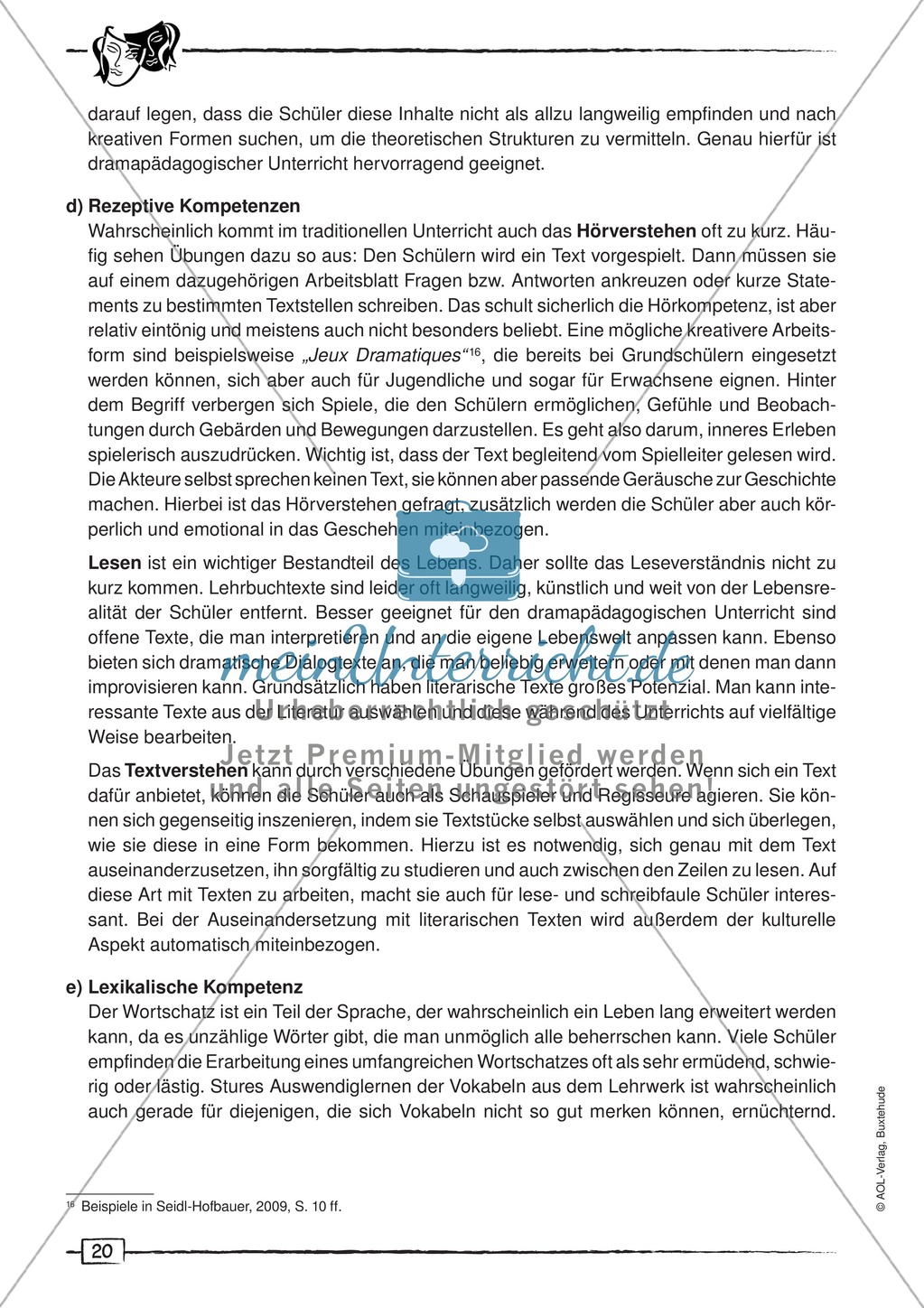 Dramapädagogik: Unterschied zur Theaterpädagogik, drei Phasen des Pädagogikunterrichts, Kompetezen Preview 8