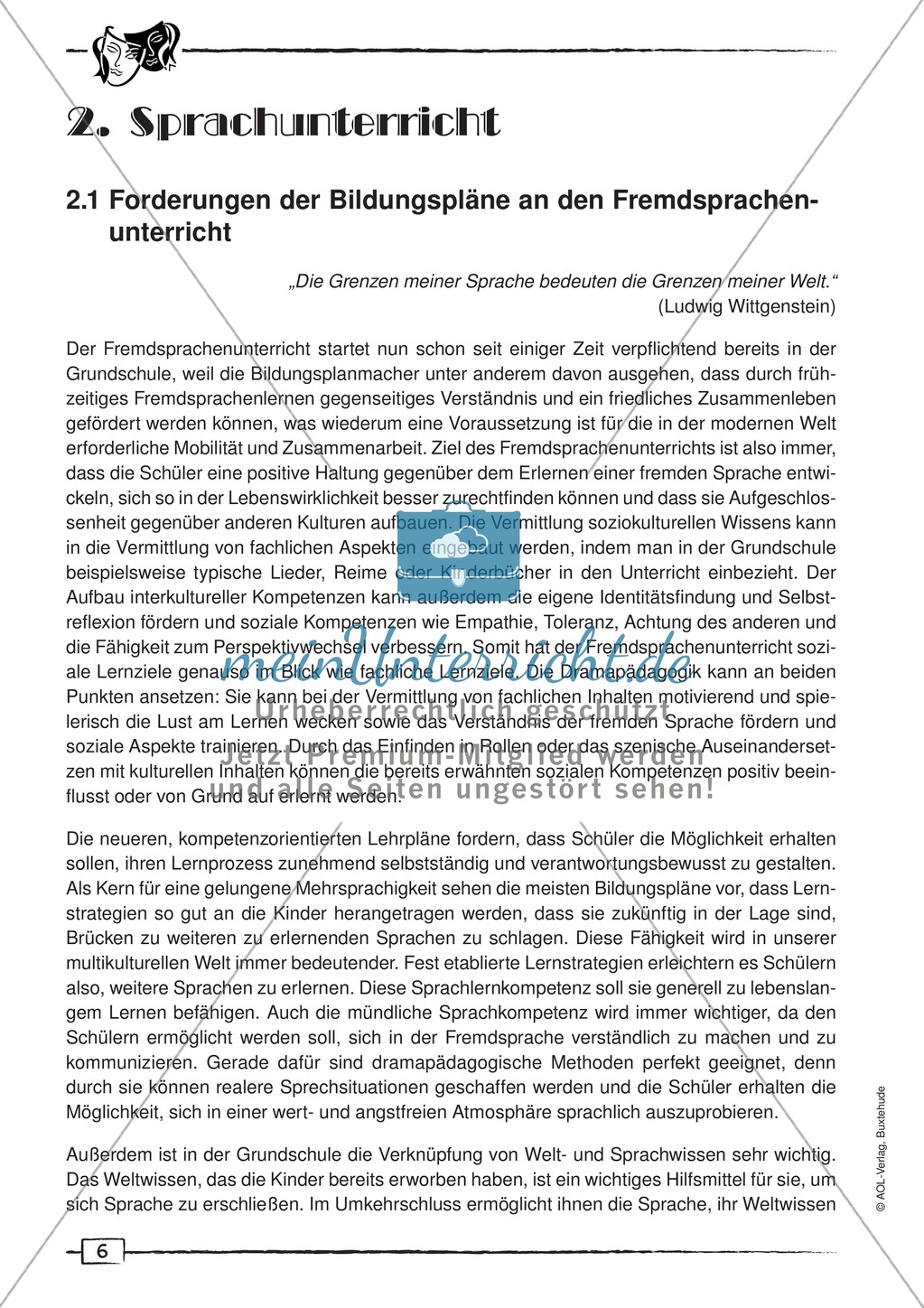 Theorie zur Dramapädagogik im Sprachunterricht: Forderungen der Bildungspläne + Kompetenzerwerb Preview 1