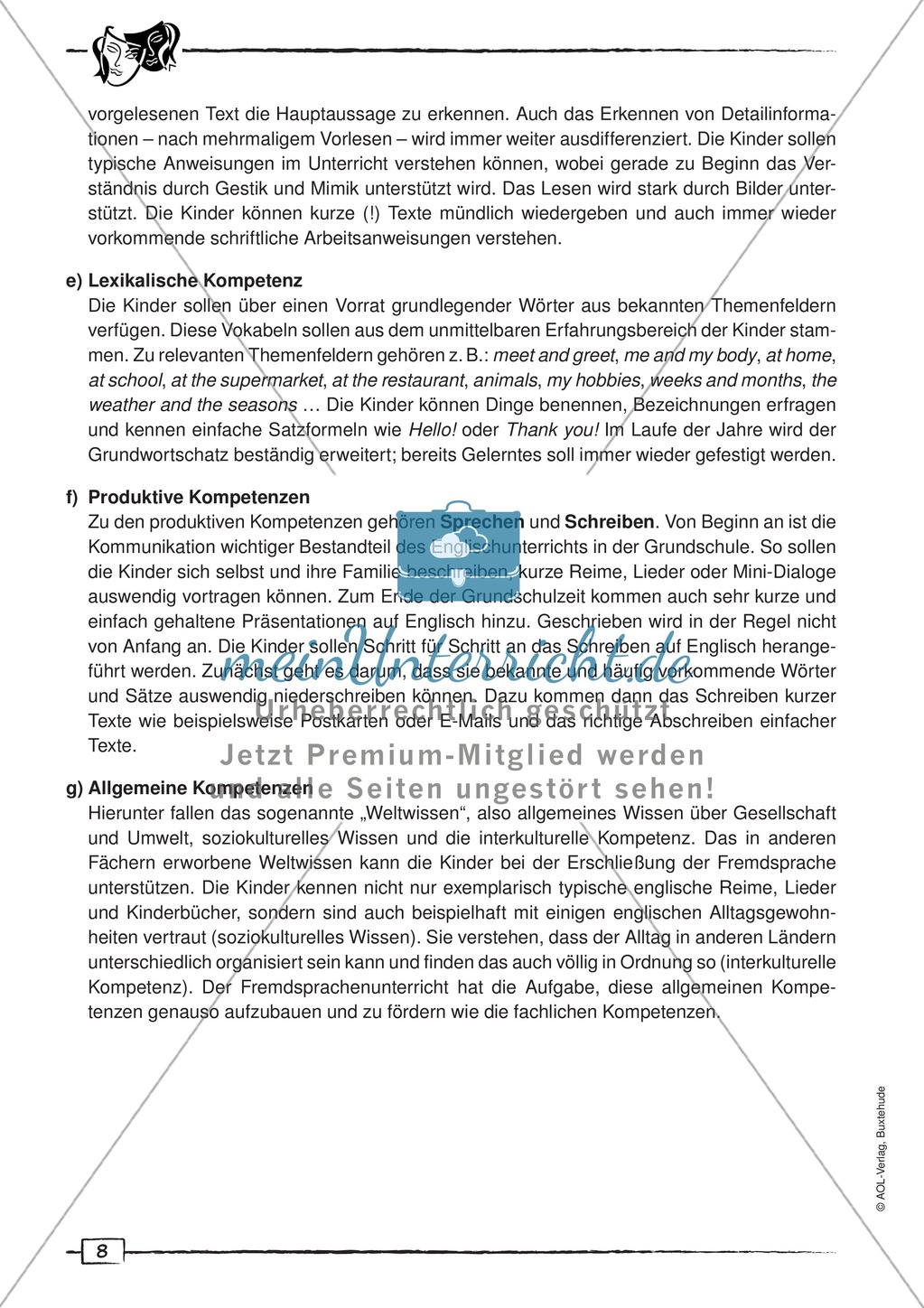 Theorie zur Dramapädagogik im Sprachunterricht: Forderungen der Bildungspläne + Kompetenzerwerb Preview 3