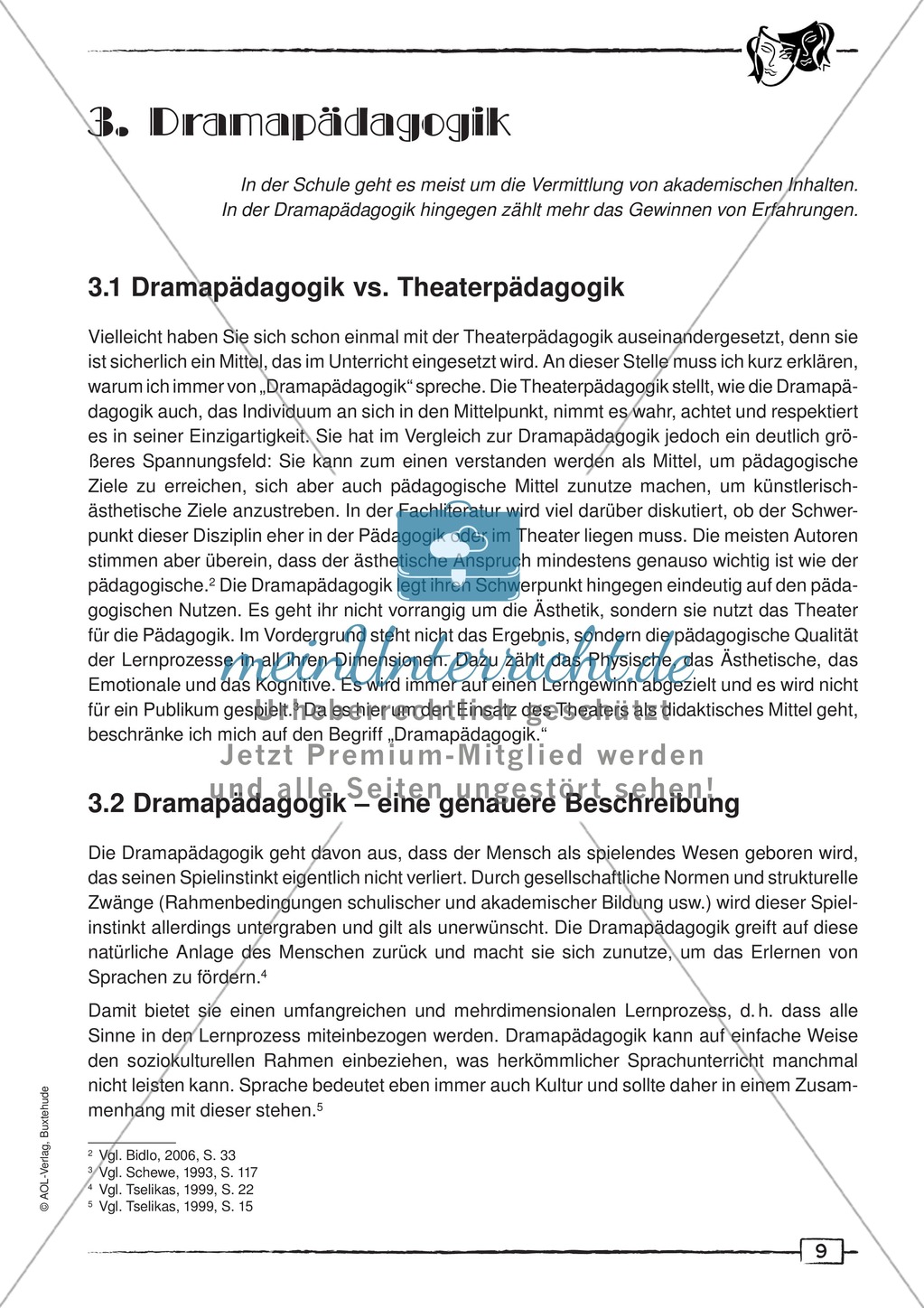 Didaktischer Artikel zur Theorie der Dramapädagogik: Beschreibung + Erwerb sprachlicher Kompetenzen durch Dramaturgie Preview 1