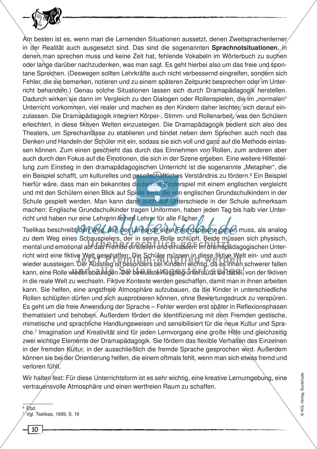 Didaktischer Artikel zur Theorie der Dramapädagogik: Beschreibung + Erwerb sprachlicher Kompetenzen durch Dramaturgie Preview 2