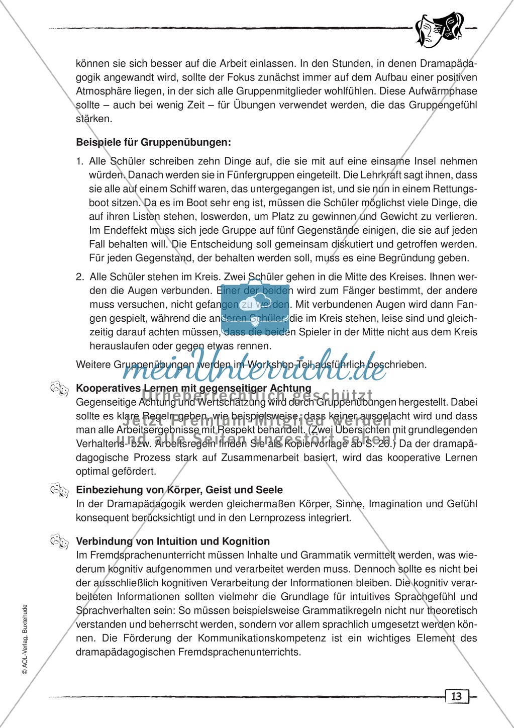 Didaktischer Artikel zur Theorie der Dramapädagogik: Beschreibung + Erwerb sprachlicher Kompetenzen durch Dramaturgie Preview 5