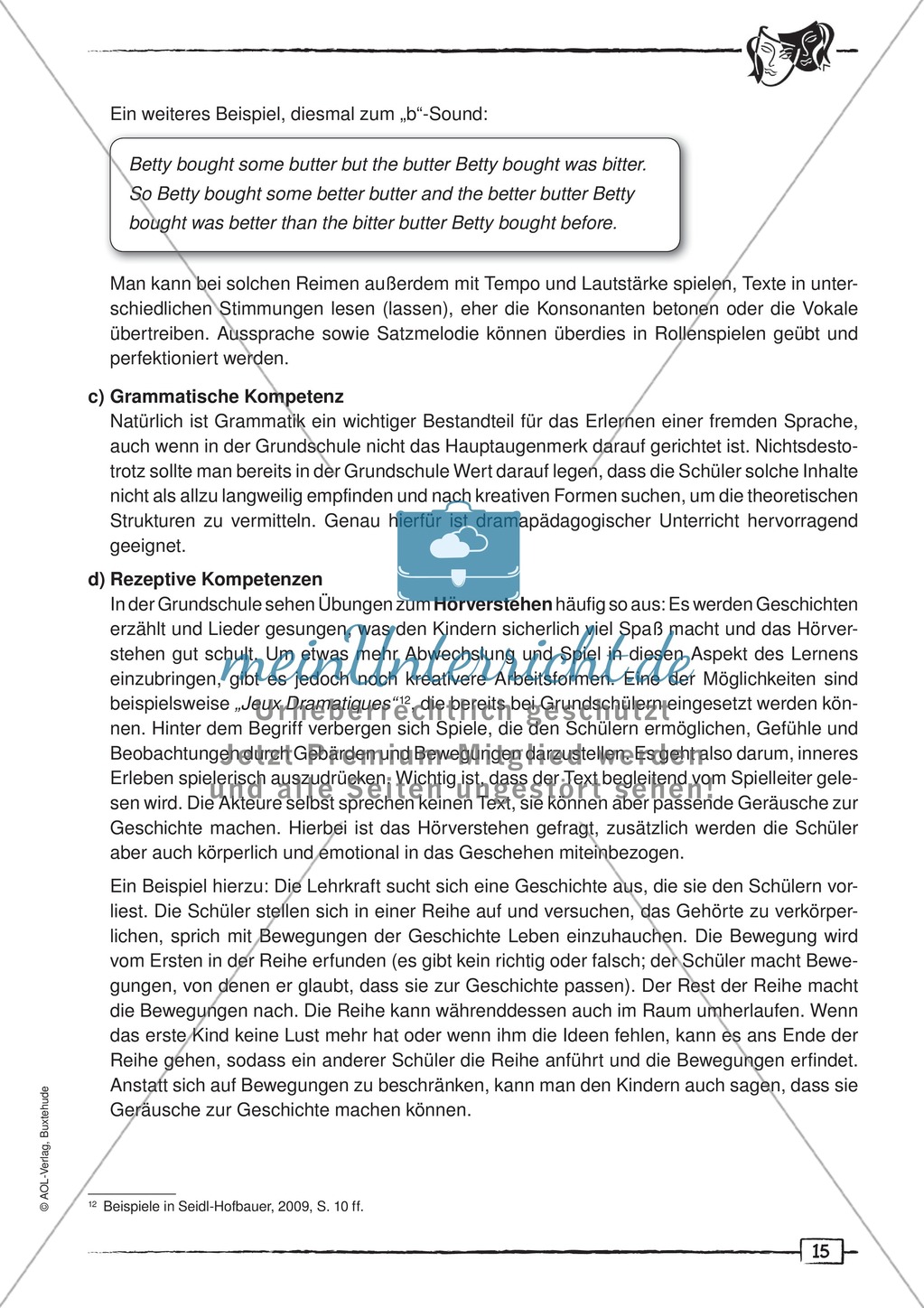 Didaktischer Artikel zur Theorie der Dramapädagogik: Beschreibung + Erwerb sprachlicher Kompetenzen durch Dramaturgie Preview 7