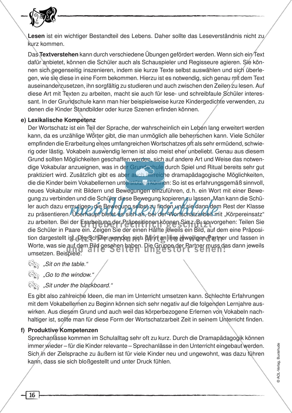 Didaktischer Artikel zur Theorie der Dramapädagogik: Beschreibung + Erwerb sprachlicher Kompetenzen durch Dramaturgie Preview 8