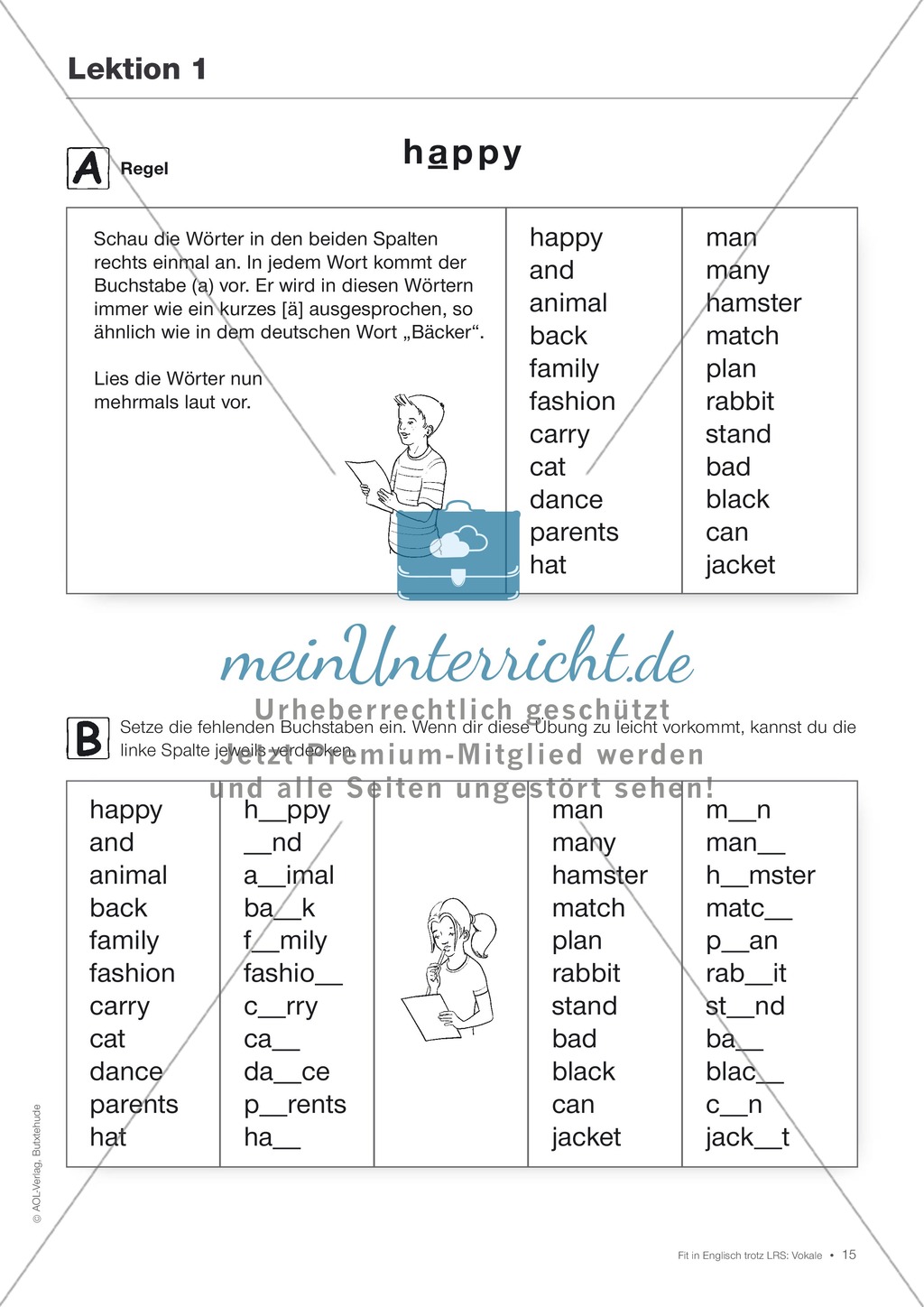 Tests und Diagnosebögen zu Vokalen für LRS-Kinder im Englischunterricht: Übungen + Spiele Preview 12