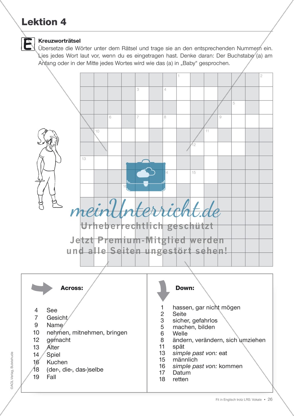 Tests und Diagnosebögen zu Vokalen für LRS-Kinder im Englischunterricht: Übungen + Spiele Preview 23