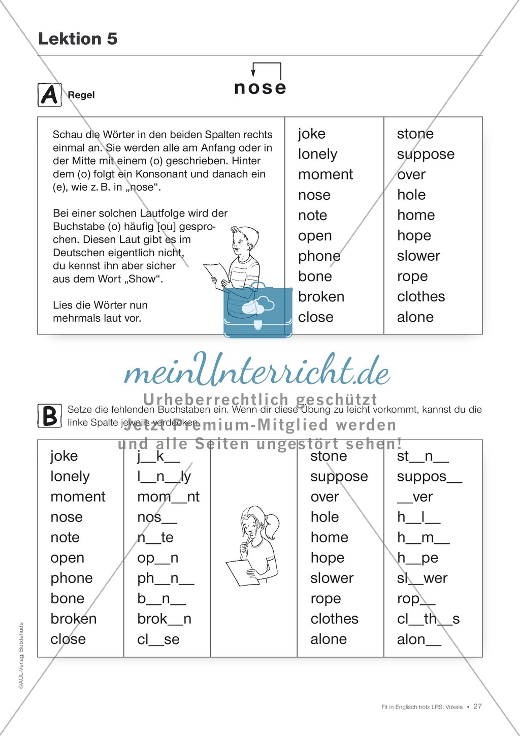 Tests und Diagnosebögen zu Vokalen für LRS-Kinder im Englischunterricht: Übungen + Spiele Preview 24