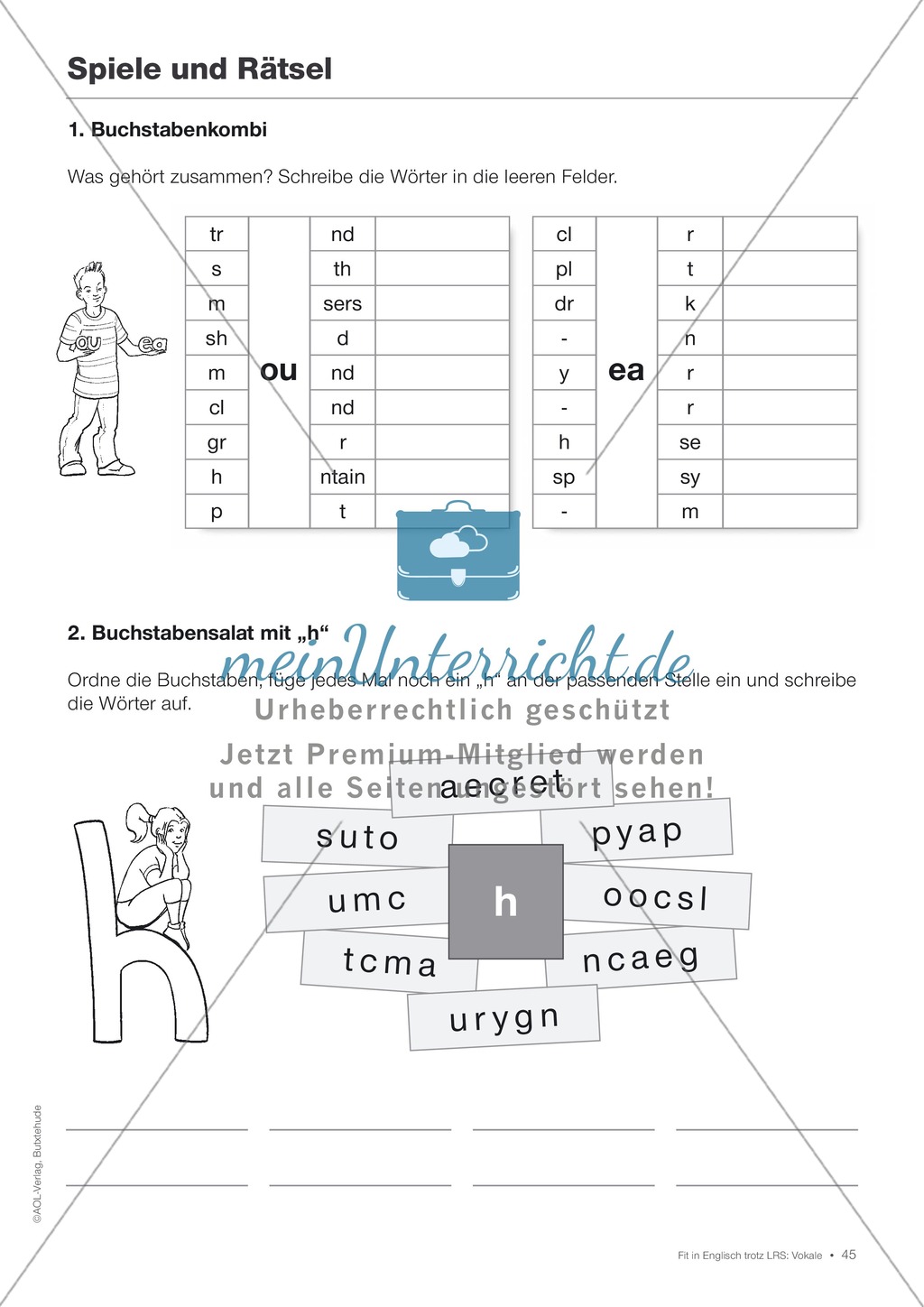 Tests und Diagnosebögen zu Vokalen für LRS-Kinder im Englischunterricht: Übungen + Spiele Preview 42
