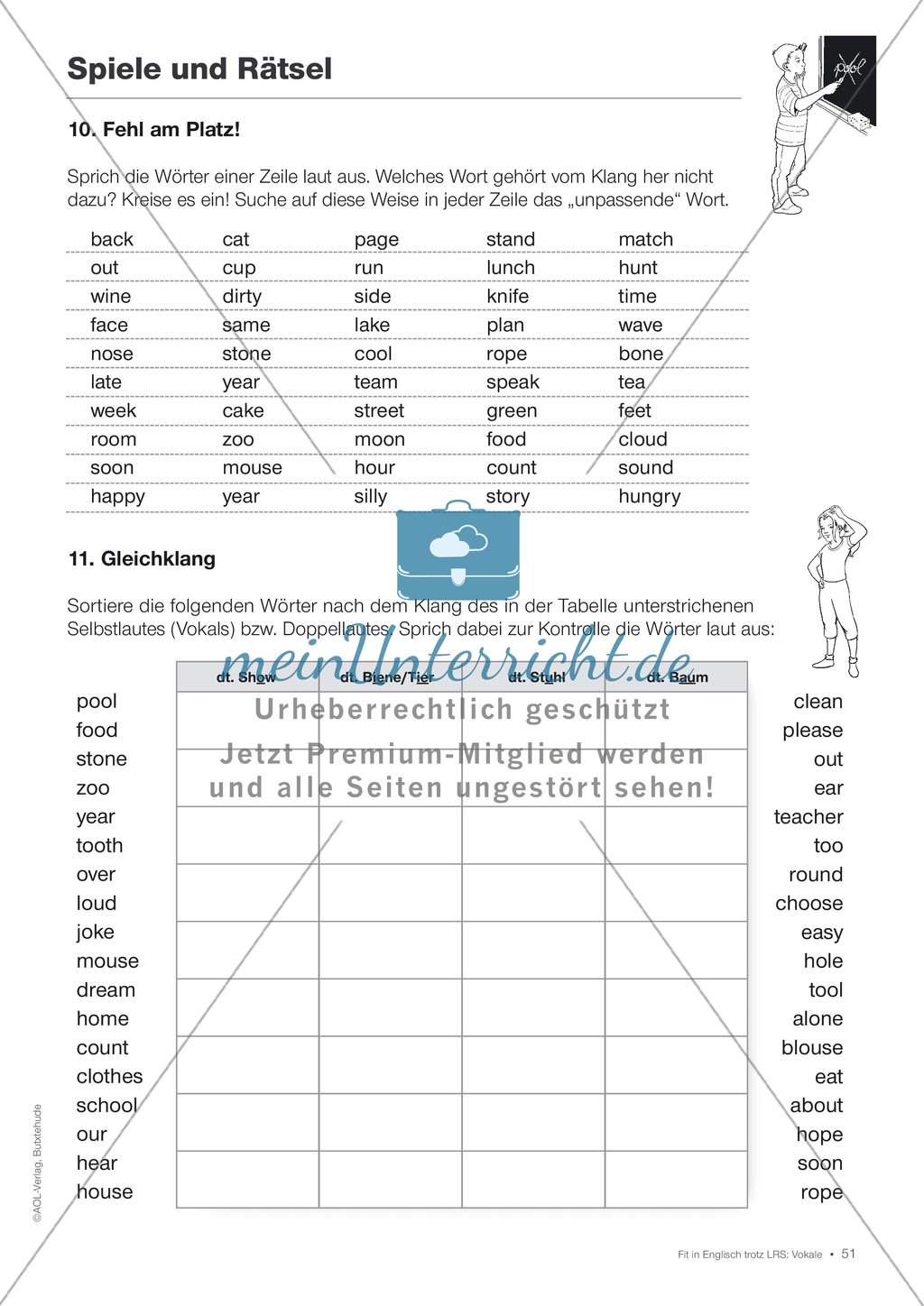 Tests und Diagnosebögen zu Vokalen für LRS-Kinder im Englischunterricht: Übungen + Spiele Preview 48