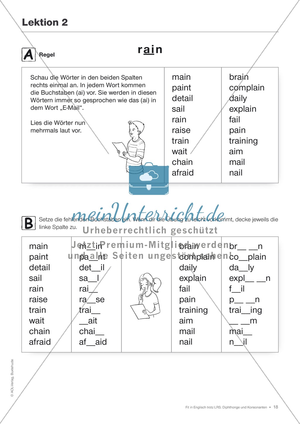 Tests und Diagnosebögen zu Diphthongen und Konsonanten für LRS-Kinder im Englischunterricht: Übungen + Spiele Preview 15