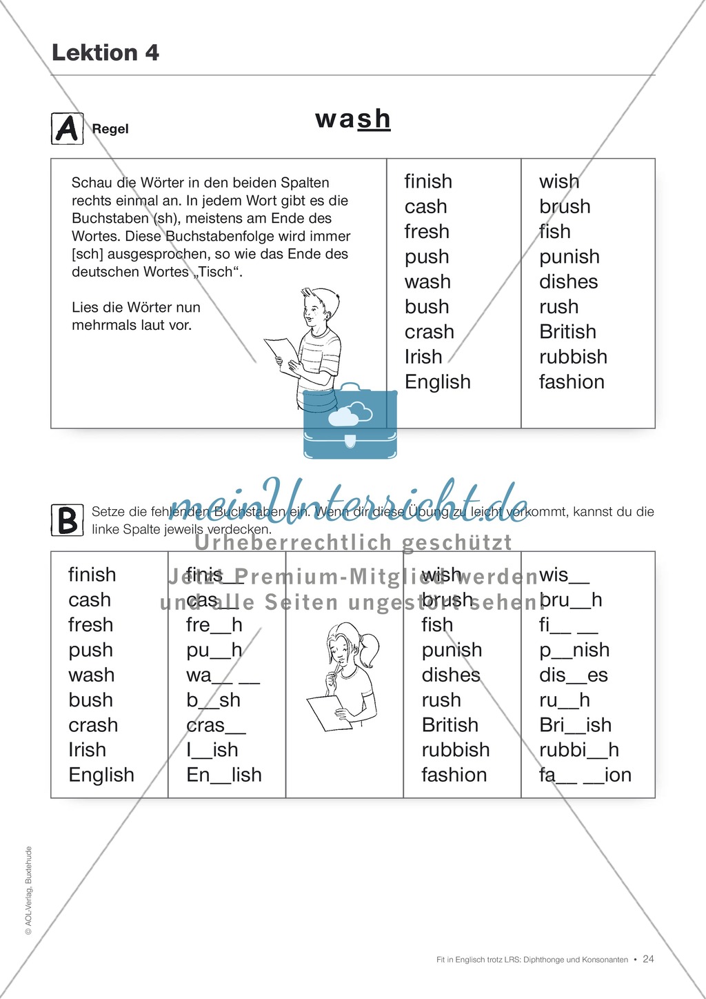 Tests und Diagnosebögen zu Diphthongen und Konsonanten für LRS-Kinder im Englischunterricht: Übungen + Spiele Preview 21