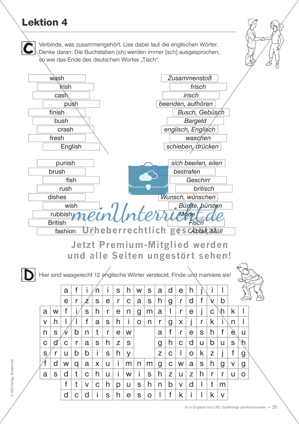 Tests und Diagnosebögen zu Diphthongen und Konsonanten für LRS-Kinder im Englischunterricht: Übungen + Spiele Preview 22