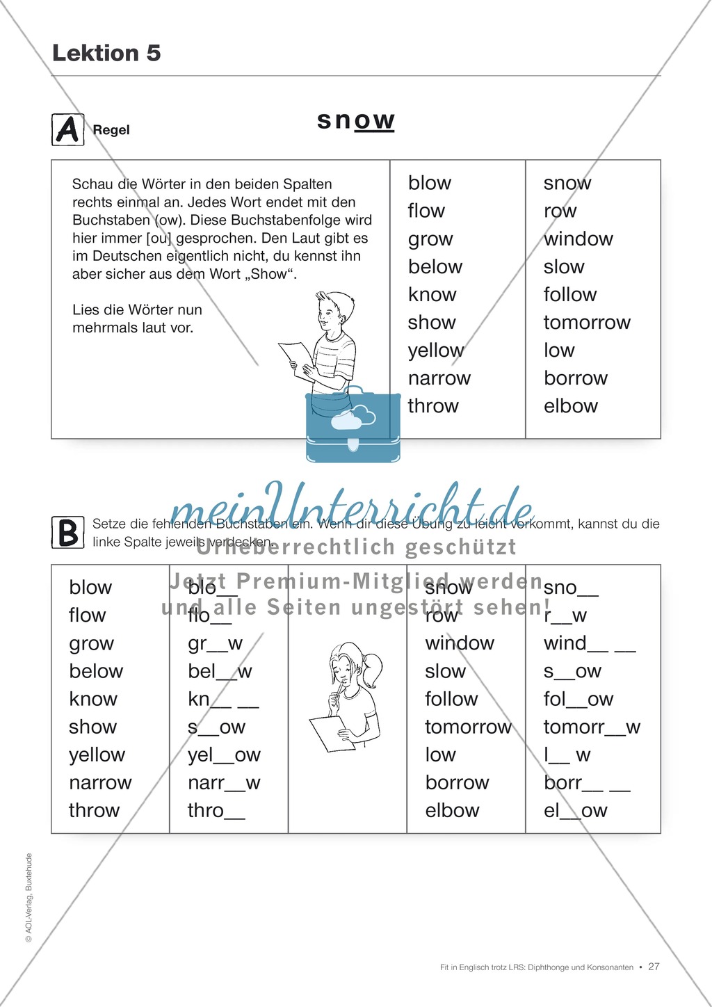Tests und Diagnosebögen zu Diphthongen und Konsonanten für LRS-Kinder im Englischunterricht: Übungen + Spiele Preview 24