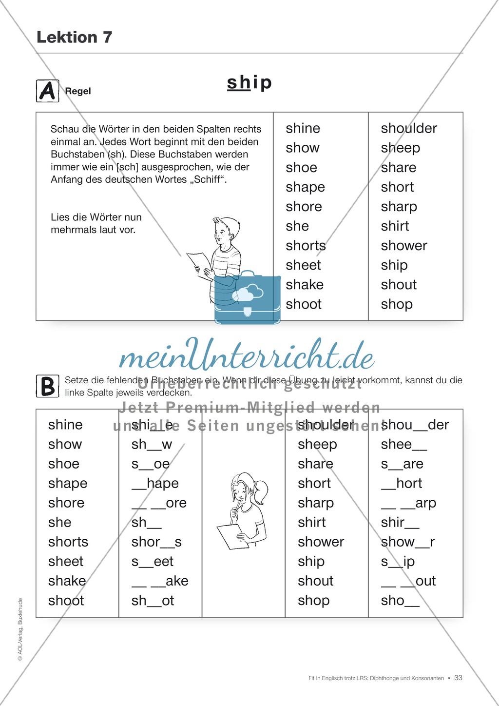 Tests und Diagnosebögen zu Diphthongen und Konsonanten für LRS-Kinder im Englischunterricht: Übungen + Spiele Preview 30