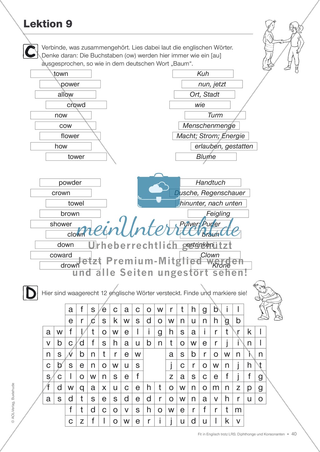 Tests und Diagnosebögen zu Diphthongen und Konsonanten für LRS-Kinder im Englischunterricht: Übungen + Spiele Preview 37