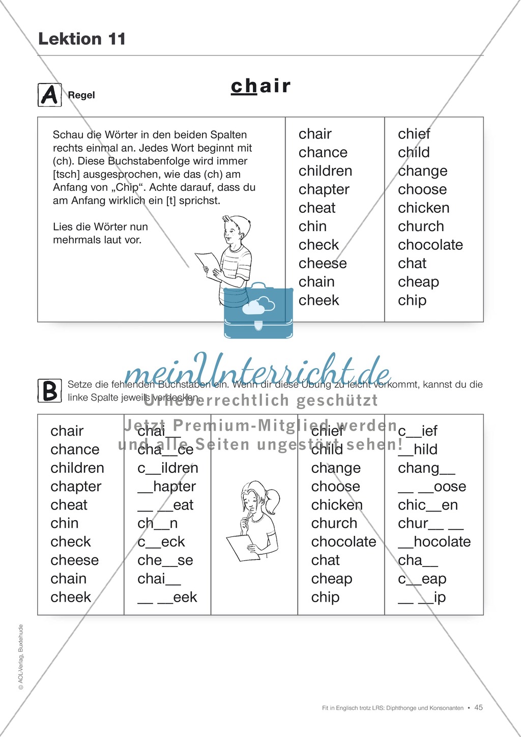 Tests und Diagnosebögen zu Diphthongen und Konsonanten für LRS-Kinder im Englischunterricht: Übungen + Spiele Preview 42