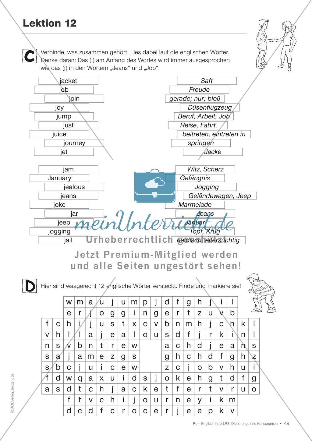 Tests und Diagnosebögen zu Diphthongen und Konsonanten für LRS-Kinder im Englischunterricht: Übungen + Spiele Preview 46
