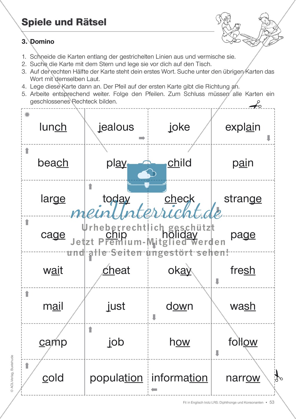 Tests und Diagnosebögen zu Diphthongen und Konsonanten für LRS-Kinder im Englischunterricht: Übungen + Spiele Preview 50