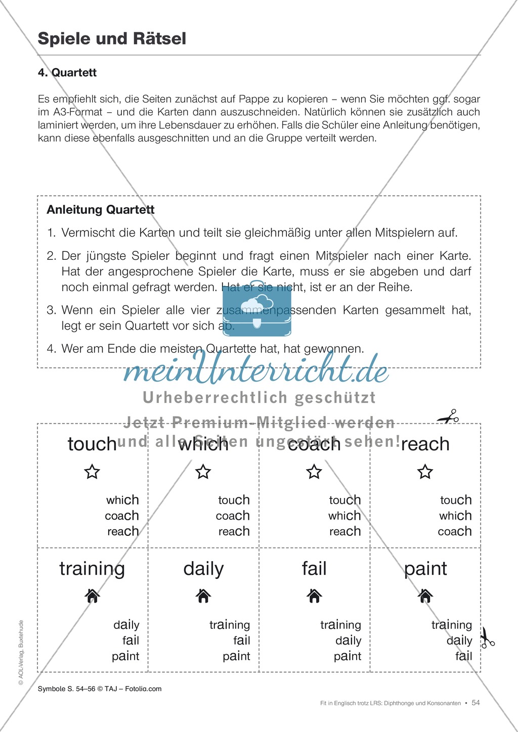 Tests und Diagnosebögen zu Diphthongen und Konsonanten für LRS-Kinder im Englischunterricht: Übungen + Spiele Preview 51