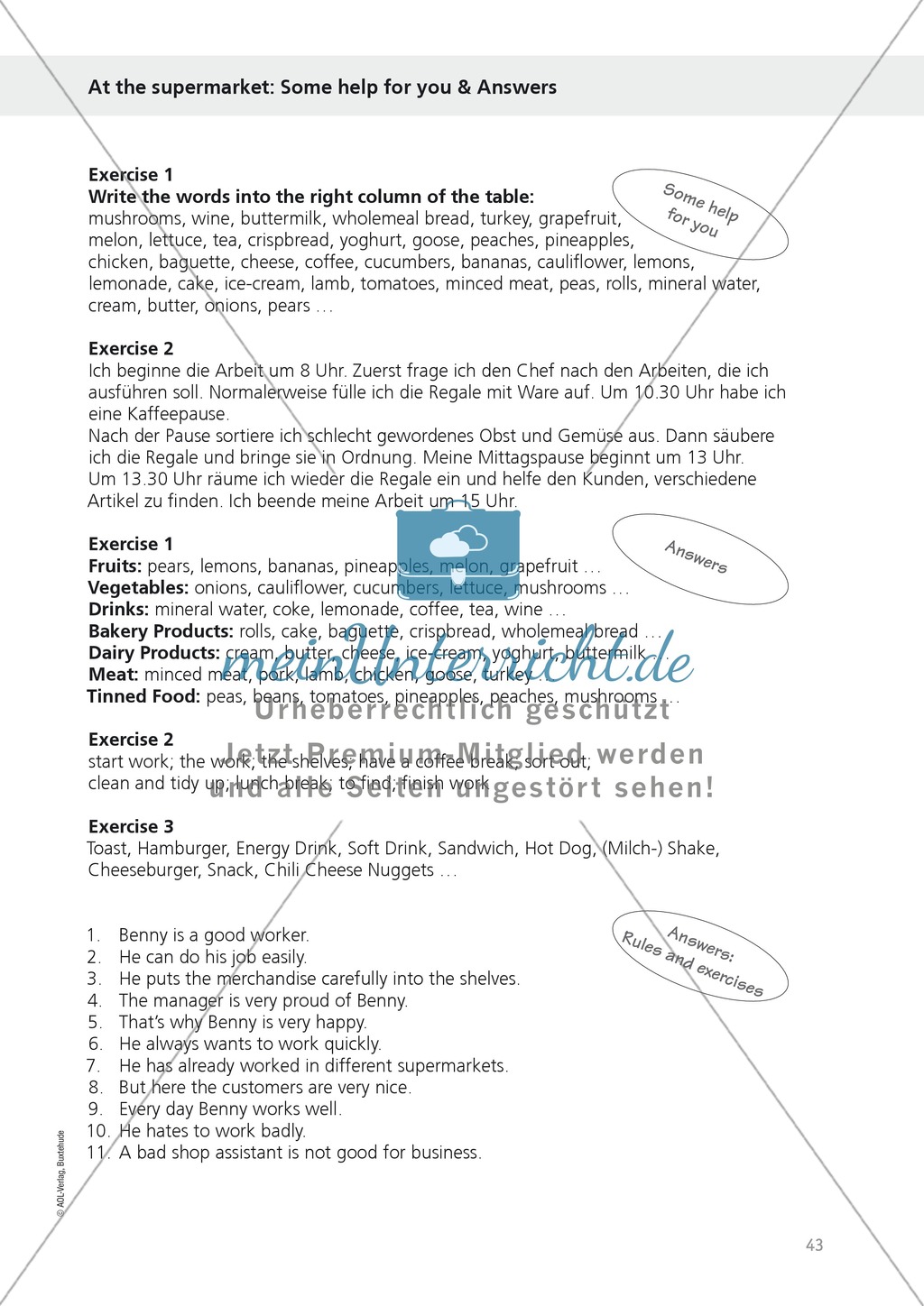 Exercises related to everyday working life: at the supermarket - vocabulary + adjectives and adverbs + costumer conversation Preview 4