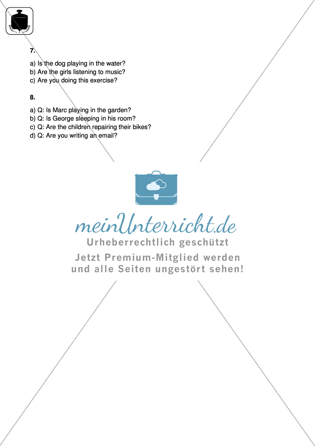 Klassenarbeit present progressive - schwer (2) - mit Lösungen Preview 4