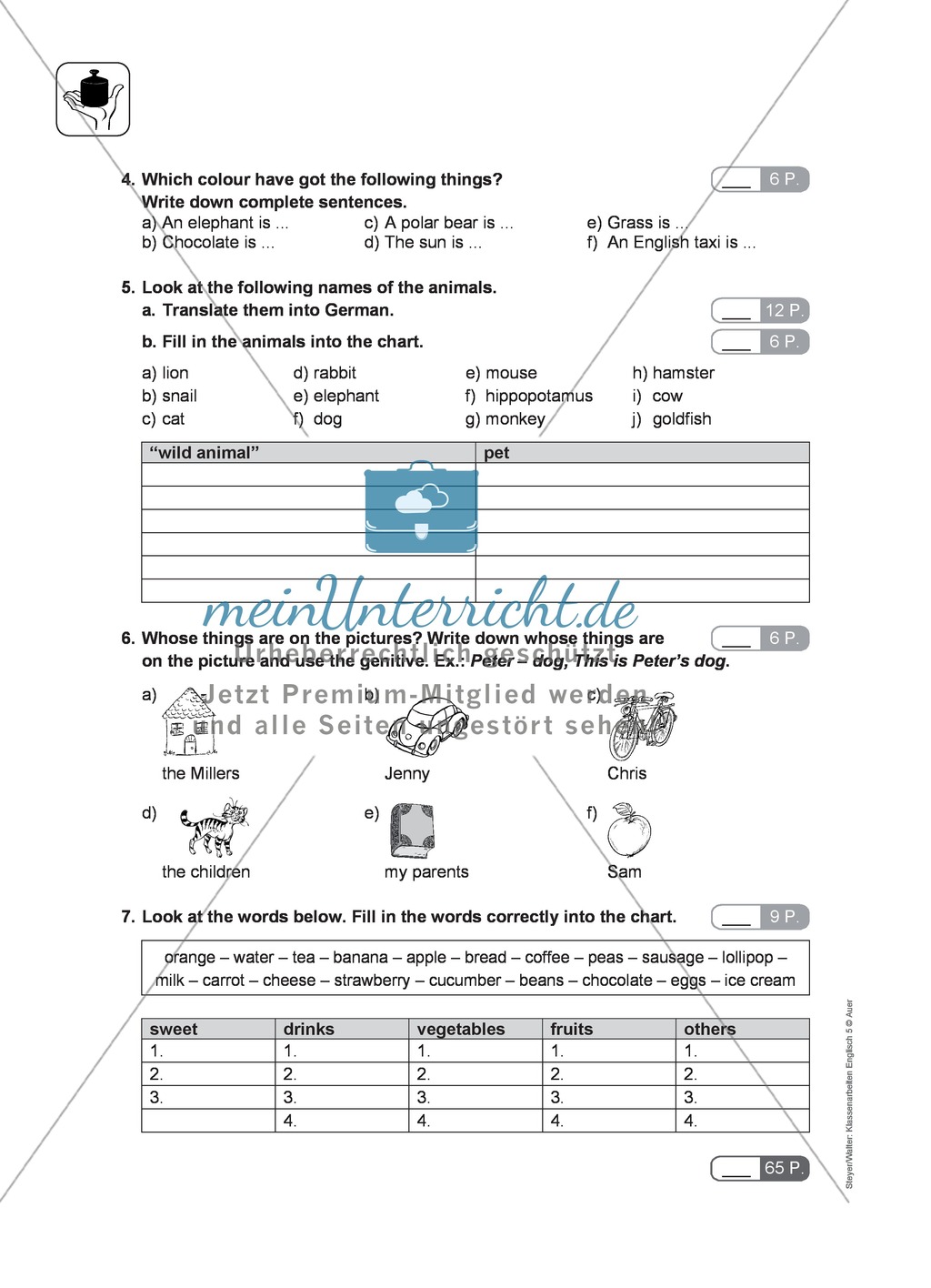 Klassenarbeit At home - einfach (1) - mit Lösungen Preview 2