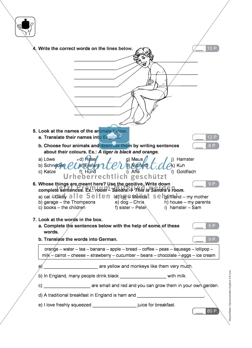 Klassenarbeit At home - einfach (2) - mit Lösungen Preview 2