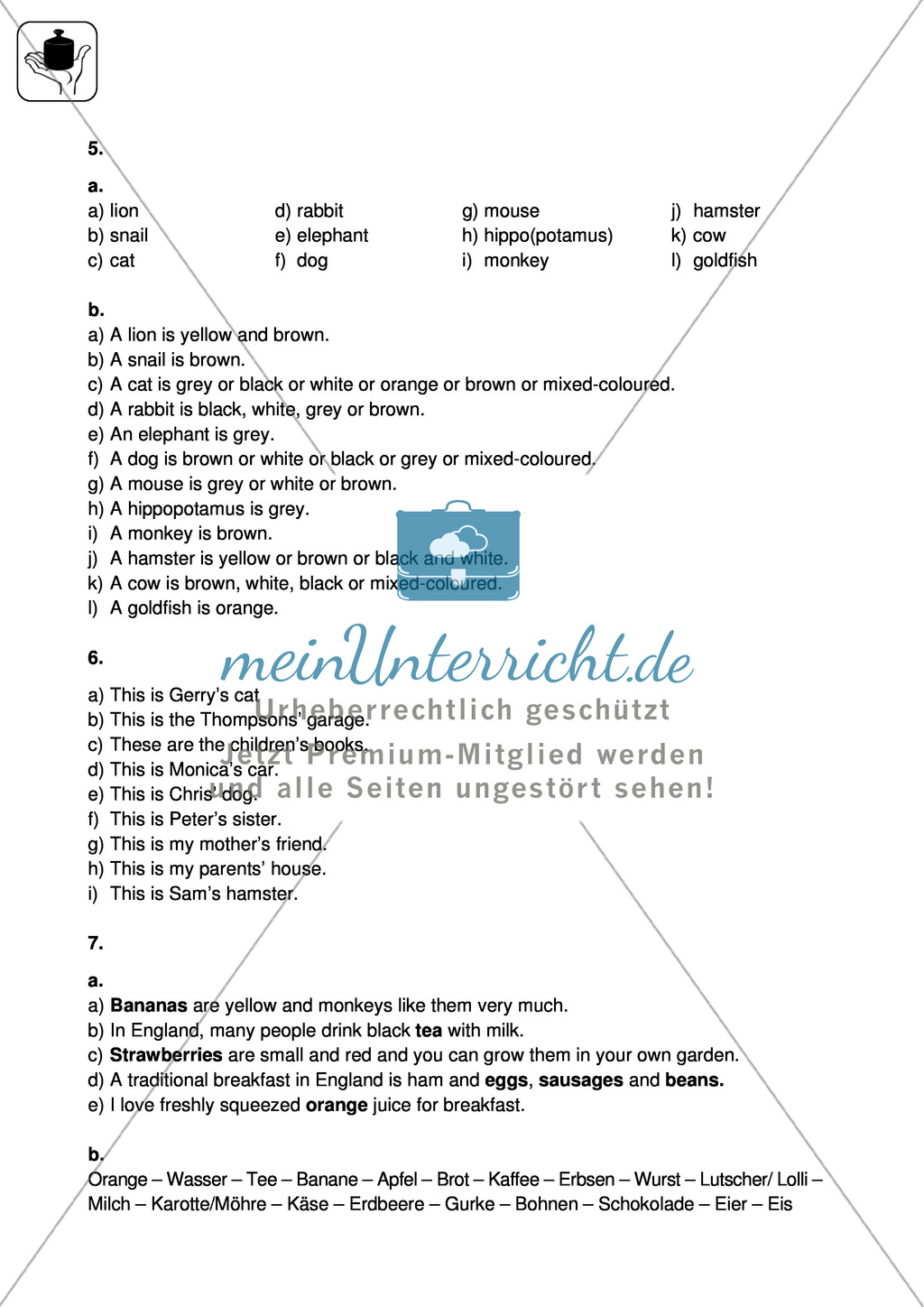 Klassenarbeit At home - einfach (2) - mit Lösungen Preview 4