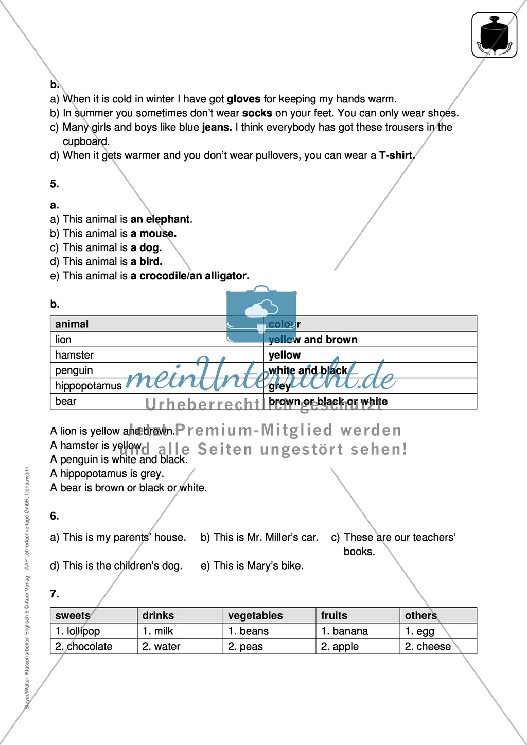 Klassenarbeit At home - schwer (1) - mit Lösungen Preview 6