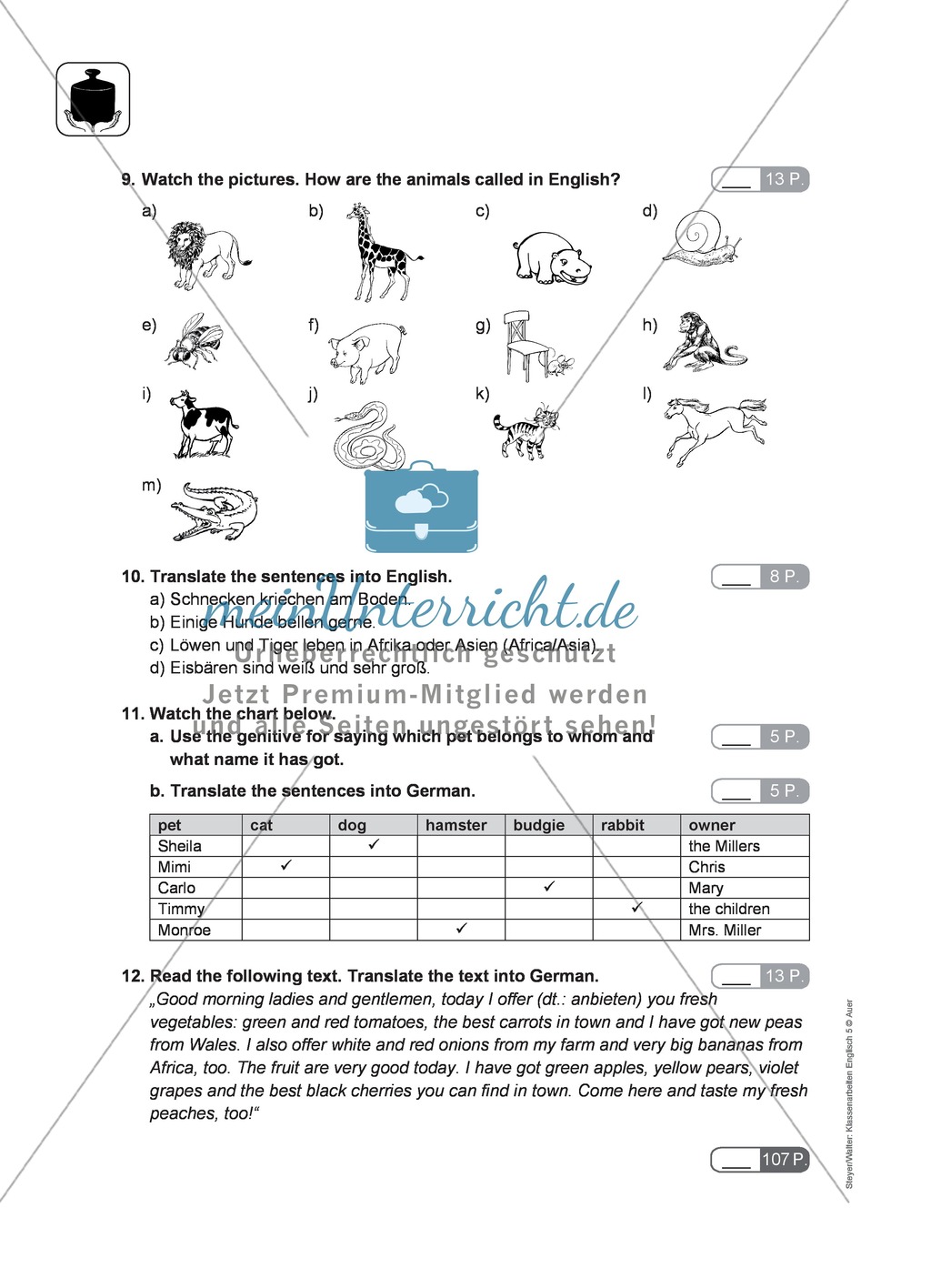 Klassenarbeit At home - schwer (2) - mit Lösungen Preview 3