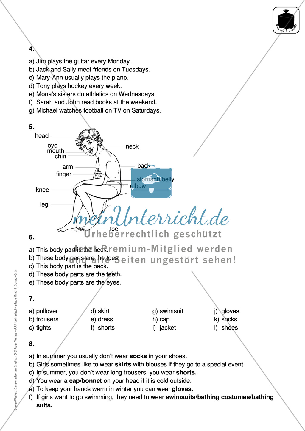 Klassenarbeit At home - schwer (2) - mit Lösungen Preview 5
